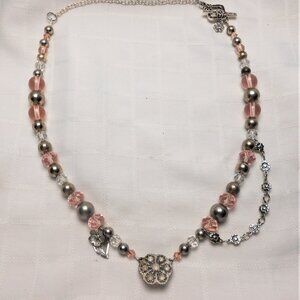 No 1083 Beautiful handmade set: asymmetrical necklace and earrings